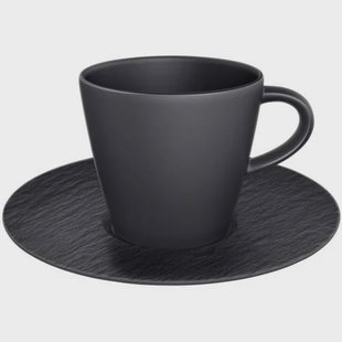 Villeroy & Boch Manufacture Rock Koffiekop en -schotel Zwart