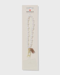 HEMA Telefoonkoord 23.3cm armband parels (gebroken wit)