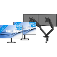 Philips 27E1N1600AE/00 Duo Pack + BlueBuilt Monitorarm Mechanische Veer voor 2 Monitoren