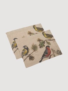 Linnen placemats Small Birds, 2-delig