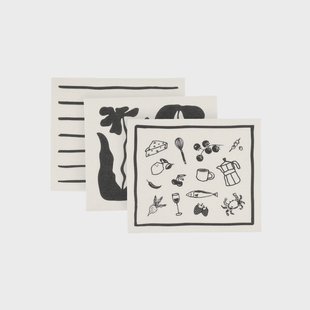 Scandi Essentials Daily vaatdoek met patroon Wit, 3-pack