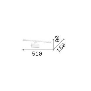 IDEAL LUX LED wandlamp Alma, messingkleurig metaal, breedte 51 cm