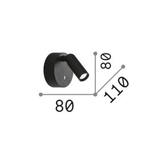 IDEAL LUX LED wandspot op accu Bean, nikkel, breedte 8 cm
