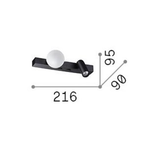 IDEAL LUX LED wandlamp Binomio wit, breedte 22 cm, metaal, 2-lamps