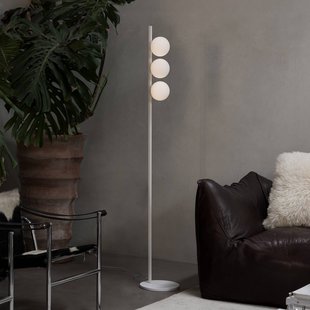 IDEAL LUX vloerlamp Binomio wit, hoogte 160 cm, metaal, 3-lamps