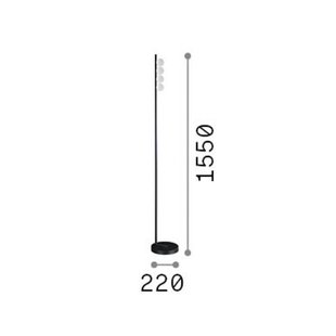 IDEAL LUX LED vloerlamp Binomio messing, 155 cm metaal, 4-lamps