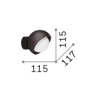 IDEAL LUX wandlamp Bloom, zwart, Ø 12 cm, metaal