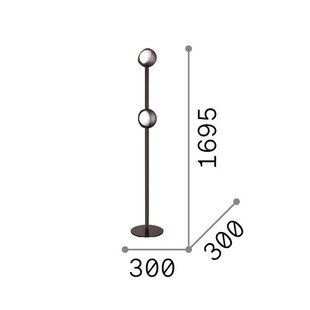 IDEAL LUX LED vloerlamp Bloom, hoogte 170 cm, messing, 2-lamps