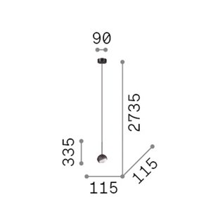 IDEAL LUX hanglamp Bloom, Ø 12 cm, messing, metaal/glas