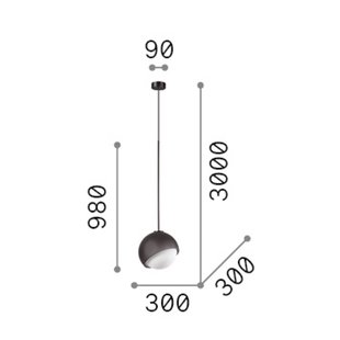 IDEAL LUX hanglamp Bloom, Ø 30 cm, messing, metaal/glas