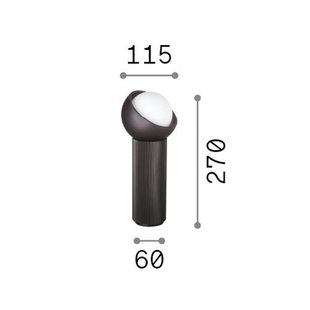 IDEAL LUX tafellamp Bloom zwart/donkergrijs, hoogte 27 cm
