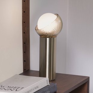 IDEAL LUX tafellamp Bloom messing/amber hoogte 27 cm