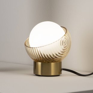 IDEAL LUX tafellamp Bloom messing/amber hoogte 13 cm