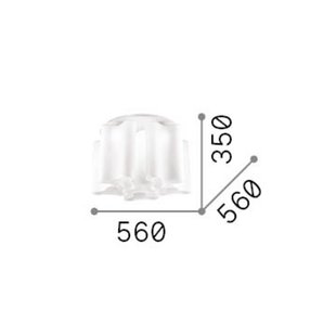IDEAL LUX plafondlamp Compo Ø 56 cm wit metaal/glas