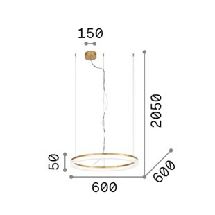 IDEAL LUX LED hanglamp Crown Ø 60 cm, wit, metaal