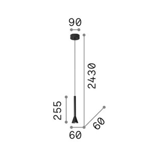IDEAL LUX LED hanglamp Diesis, nikkelkleurig, Ø 6 cm, metaal