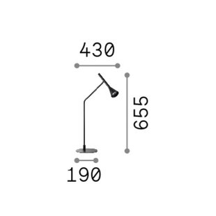IDEAL LUX LED tafellamp Diesis, nikkel, hoogte 65 cm, dimmer