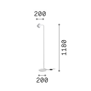 IDEAL LUX vloerlamp Dodo zwart, hoogte 118 cm, metaal, dimmer