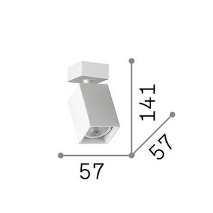 IDEAL LUX plafondspot Dynamite Square, wit, lengte 5,7 cm