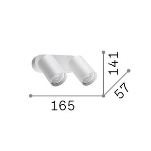 IDEAL LUX wandspot Dynamite Round, wit, 16,5 cm, 2-lamps