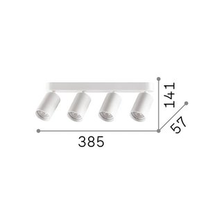 IDEAL LUX plafondspot Dynamite Round zwart 38 cm 4-lamps