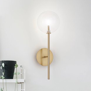 IDEAL LUX wandlamp Equinoxe, messing/helder, hoogte 45 cm