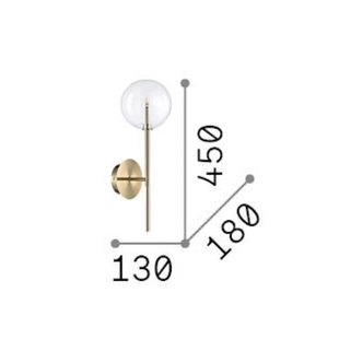 IDEAL LUX wandlamp Equinoxe, chroom/rookgrijs, hoogte 45 cm