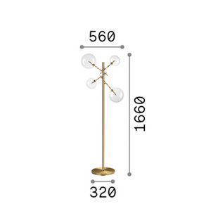 IDEAL LUX vloerlamp Equinoxe, chroom/transparant, hoogte 166 cm
