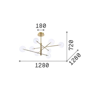 IDEAL LUX hanglamp Equinoxe, chroom/helder, 8-lamps