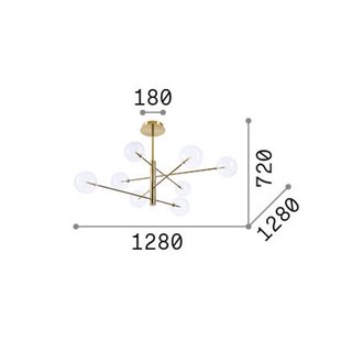 IDEAL LUX hanglamp Equinoxe, chroom/rookgrijs, 8-lamps