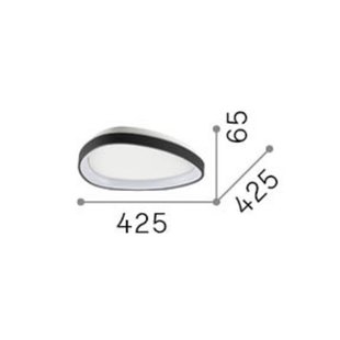 IDEAL LUX LED plafondlamp Gemini zwart 42 cm 2700 K aan/uit