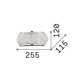 IDEAL LUX wandlamp Pasha, breedte 25 cm, chroomkleurig/transparant