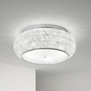 IDEAL LUX plafondlamp Pasha, chroomkleurig/helder, Ø 55 cm, glas