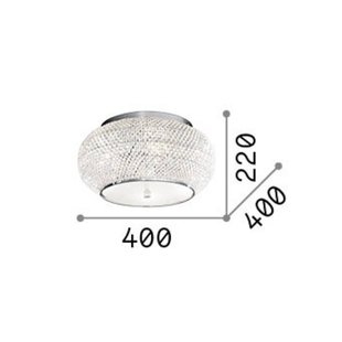 IDEAL LUX plafondlamp Pasha, chroomkleurig/helder, Ø 40 cm, glas