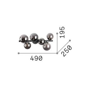 IDEAL LUX plafondlamp Perlage messing/wit, 49 cm, 6-lamps