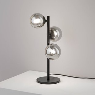 IDEAL LUX tafellamp Perlage zwart/rookgrijs hoogte 43 cm 3-lamps