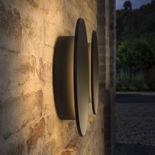 IDEAL LUX LED buiten wandlamp Punto zwart Ø 30 cm