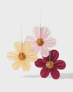 HEMA Waaier 35x35cm papier floraal - 3 stuks
