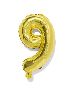 HEMA Folieballon cijfer 9 30cm goud (goud)
