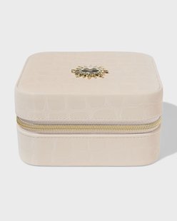 HEMA Sassy me sieradendoos 10x10x5.5cm kunstleer (gebroken wit)