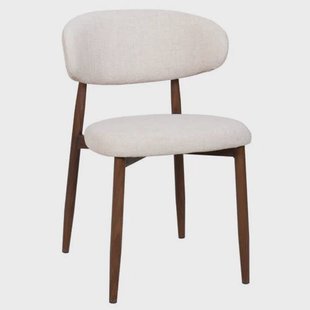 Giga Meubel Eetkamerstoel Alexia - Beige/Walnoot - Set van 2
