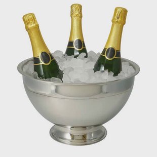Cookinglife Champagneschaal - Champagne Emmer - Oliebollenschaal - Brushed RVS ø 30 cm