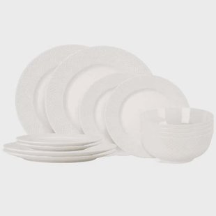Cookinglife Serviesset CampVibe - Kunststof 12-delig / 4 personen - 4 dinerborden, 4 ontbijtborden en 4 kommen