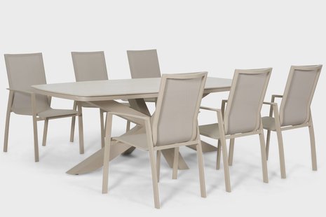 Lifestyle Ultimate/Belluno 220x100 cm dining tuinset 7-delig