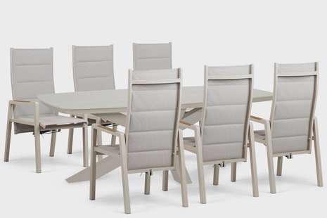 Lifestyle Essence/Belluno 220x100 cm dining tuinset 7-delig