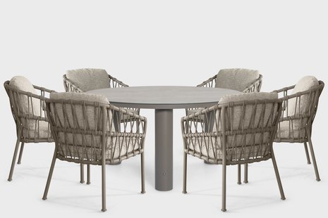 Santika Miyora/Arancia 150 cm dining tuinset 7-delig