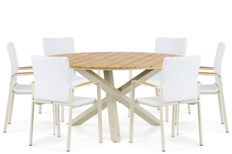 Lifestyle Brandon/Ancona 150 cm dining tuinset 7-delig