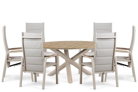 Lifestyle Essence/Ancona 150 cm dining tuinset 7-delig