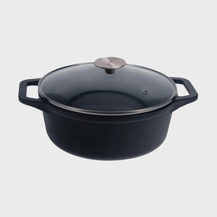 Victoria Victoria gietijzeren braadpan met glazen deksel, pre-seasoned 3,8 l