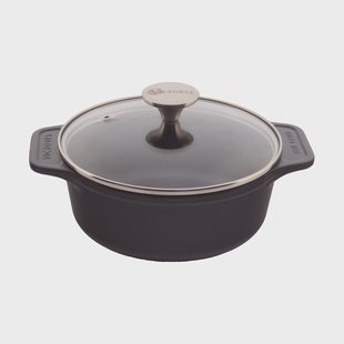 Victoria Victoria gietijzeren braadpan met glazen deksel enameled 1,9 l
